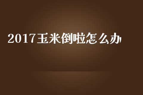 2017玉米倒啦怎么办_https://cj006.lansai.wang_金融监管_第1张