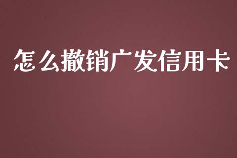 怎么撤销广发信用卡_https://cj006.lansai.wang_财经新闻_第1张