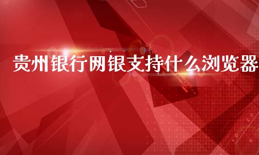 贵州银行网银支持什么浏览器_https://cj006.lansai.wang_金融监管_第1张