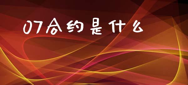 07合约是什么_https://cj006.lansai.wang_期货开户_第1张