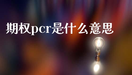 期权pcr是什么意思_https://cj006.lansai.wang_金融监管_第1张