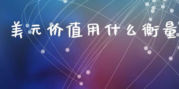 美元价值用什么衡量_https://cj006.lansai.wang_金融监管_第1张