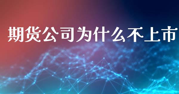 期货公司为什么不上市_https://cj006.lansai.wang_全球市场_第1张