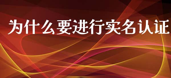 为什么要进行实名认证_https://cj006.lansai.wang_财经新闻_第1张