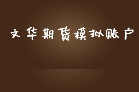 文华期货模拟账户_https://cj006.lansai.wang_全球市场_第1张
